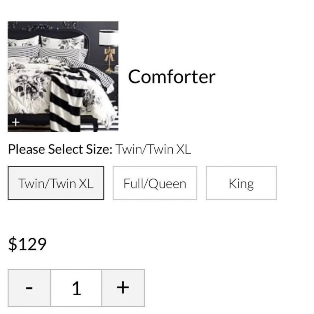 Twin/Twin XL Floral Comforter - Picture 8 of 8